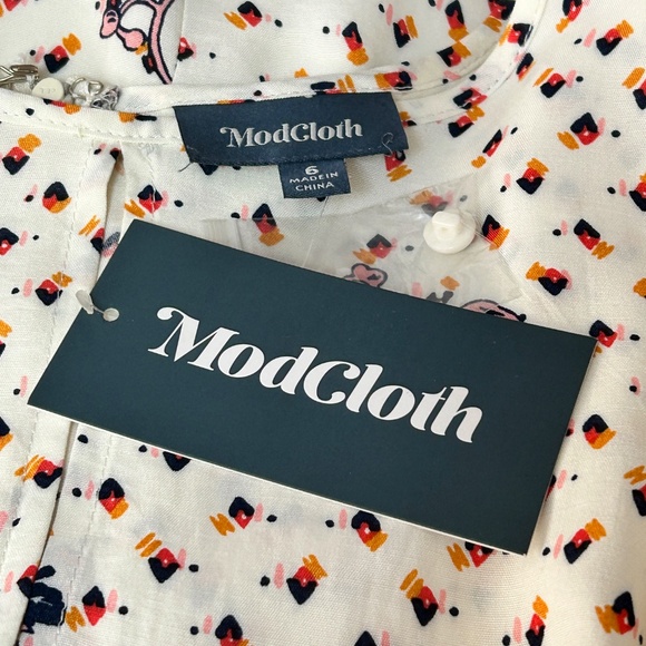 ModCloth Dress Keyhole Story A Line Floral Empire Waist Rayon Vintage Inspired - Picture 13 of 16